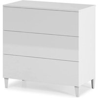 Schubladenschrank Baltimora, Kommode mit 3 Schubladen, Kommode für Schlafzimmer, Moderne Kommode, cm 80x40h80, Weiß Schubladenschrank Baltimora, Kommode mit 3 Schubladen, Kommode für Schlafzimmer, Moderne Kommode, cm 80x40h80, Weiß von MOBIMARKET