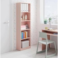 Altri - Buchhandlung Pomona, Hohes Bücherregal mit 5 Regalen, Büro- oder Schlafzimmerregal, Modernes Regal mit Fächern, cm 52x25h80, Rosa von ALTRI