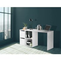 Schreibtisch Milwaukee, Modularer Schreibtisch mit Regal, Arbeits- oder Bürotisch mit mehreren Positionen und Eckmontage, cm 152x49h74, Weiß von ALTRI