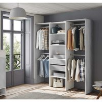 Garderobe Miramar, Struktur für begehbaren Kleiderschrank, Offener Kleiderschrank ohne Türen, Begehbarer Kleiderschrank, cm 179x50h202, Weiß und von ALTRI