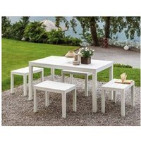 Gartentisch Vasto, Rechteckiger Esstisch, Mehrzweck-Gartentisch für den Innen- und Außenbereich, 100 % Made in Italy, Cm 138x78h72, Weiß von ALTRI