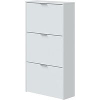 Miroytengo - Habitdesign Schuhregal 3-türig, Schmales Schuhregal, Farbe: White Gloss, Maße: 60 cm (l) x 113 cm (h) x 22 cm (t) von LOUNGITUDE