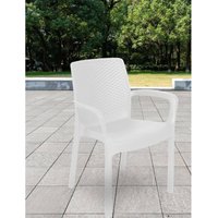 Altri - Gartenstuhl Torino, Gartensitz, Stuhl für Esstisch, Sessel für den Außenbereich in Rattan-Optik, 100 % Made in Italy, Cm 54x60h82, Weiß von ALTRI