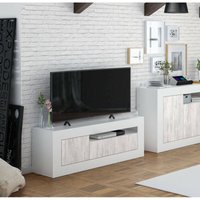 Altri - TV-Ständer Killeen, Wohnzimmer TV-Sideboard, TV-Ständer mit 2 Türen, cm 139x42h53, Eiche und Weiß von ALTRI