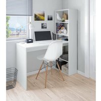 Altri - Schreibtisch Denton, Wendeschreibtisch mit Bücherregal mit 5 Böden, Studier- oder Bürotisch für PC-Buchhalter, cm 120x53h144, Weiß von ALTRI