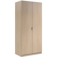 Garderobe Orange, Schlafzimmer Kleiderschrank mit 2 Flügeltüren, Schlafzimmermöbel mit 1 Einlegeboden und Kleiderstange, cm 82x52h180, Eiche von ALTRI