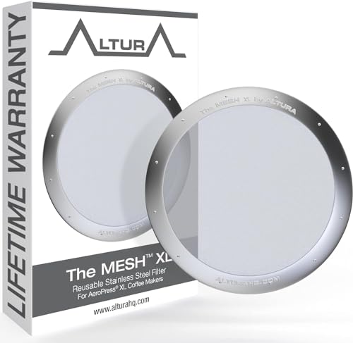 ALTURA MESH XL: Wiederverwendbarer Edelstahlfilter für AeroPress XL & Go - Keine Papierfilter mehr von ALTURA