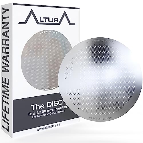 The DISC: Premium Metall Filter für AeroPress Kaffeemaschinen. Edelstahl, waschbar & wiederverwendbar. Lebenslange 100% Garantie von ALTURA