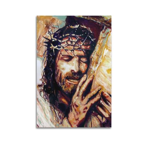 ALTUY Modernes religiöses Jesus-Poster Jesus Christus Dornenkrone dekoratives Gemälde Leinwand Poster 40 x 60 cm von ALTUY