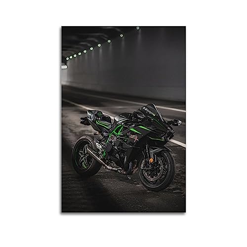 ALTUY Motorrad-Poster Kawasaki Ninja H2 R Motorrad dekorative Malerei Leinwand Poster 60 x 90 cm von ALTUY