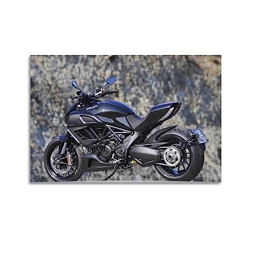 ALTUY Motorrad-Poster für Ducati Diavel Sportbike Motorräder, dekoratives Gemälde, Leinwand, Poster, 50 x 75 cm von ALTUY