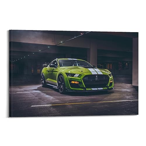 ALTUY Sportwagen-Poster für Ford Mustang Shelby GT500, dekoratives Gemälde, Leinwand, Poster, 40 x 60 cm von ALTUY