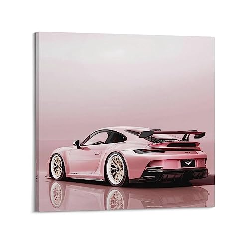 ALTUY Supercar-Poster 911 991 GT3, rosa Sportwagen, dekoratives Gemälde, Leinwand, Poster, 30 x 30 cm von ALTUY