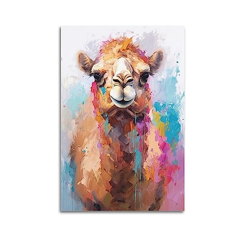 Animal Visual Poster Ölgemälde Stil Kamel Dekorative Malerei Leinwand Poster 16x24inch(40x60cm) von ALTUY
