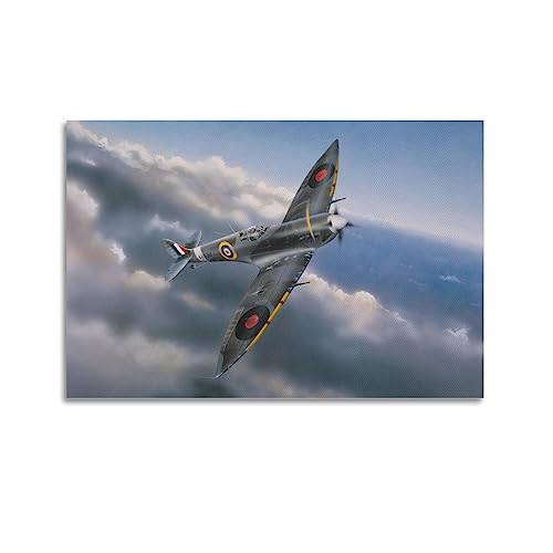 Kampfflugzeug-Poster Trompeter Supermarine Spitfire Mk.VI Dekorative Malerei Leinwand Wand und Kunst Bild Familie Schlafzimmer Dekor 50 x 75 cm von ALTUY