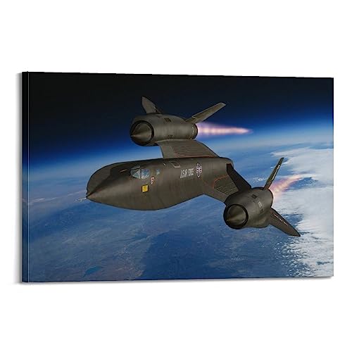 Lockheed SR-71 Kampfflugzeug-Poster, dekoratives Gemälde, Leinwand, Wand- und Kunstbild, Familien-Schlafzimmer, Dekoration, 40 x 60 cm von ALTUY