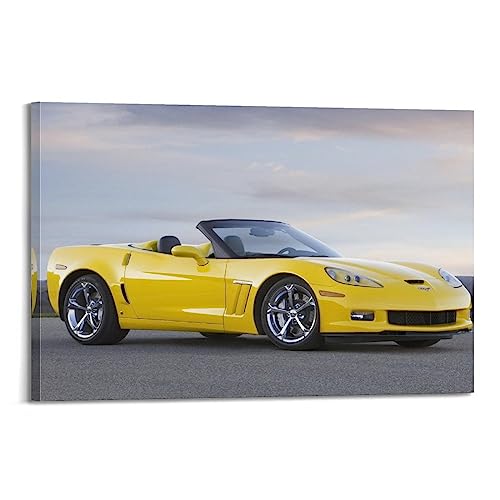 Muskelauto-Poster für Chevrolet Corvette Grand Sport Auto Dekorative Malerei Leinwand Wand und Kunst Bild Familie Schlafzimmer Dekor 40 x 60 cm von ALTUY