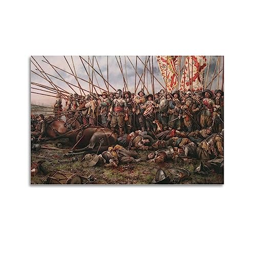 Vintage War Art Poster Die Schlacht von Rocroi Dekoratives Gemälde Leinwand Wand und Kunst Bild Familie Schlafzimmer Dekor 30 x 45 cm von ALTUY