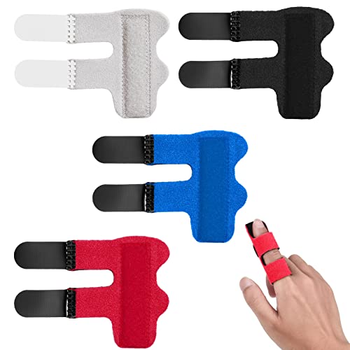 ALTcompluser 4 Stück Fingerschienen, Verstellbare Fingerstütze, Fingerstabilisator mit Eingebautes Aluminiumband für Gebrochene, Verstauchte, Arthritis, Sehnenentzündung und Geschwollene Finger von ALTcompluser