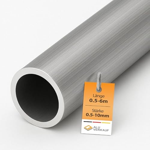 Alu-Verkauf Aluminium Rundrohr - Durchmesser 30mm - Wandstärke 2mm - Maße individuell wählbar - Präzises Alurohr für Modellbau, DIY und Werkstatt - Hochwertig & leicht - Für Heimwerker und Profis von ALU VERKAUF