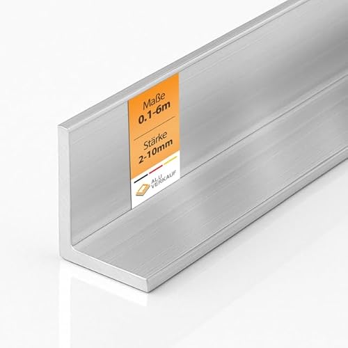 Alu-Verkauf Aluminium Winkelprofil L-Profil - Maße individuell wählbar - Aluwinkel Materialstärke 5mm - Schenkellänge 60mm x 40mm - Für Werkstatt, Möbelbau & DIY von ALU VERKAUF