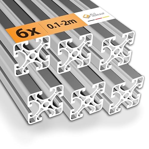 Alu-Verkauf Aluprofil 40x40mm Nut 8-6x Aluminium Profil 1200mm - Maße & Stückzahlen wählbar - T-Nut Schiene - Systemprofil aus Aluminium für Profis und Hobbyanwender von ALU VERKAUF
