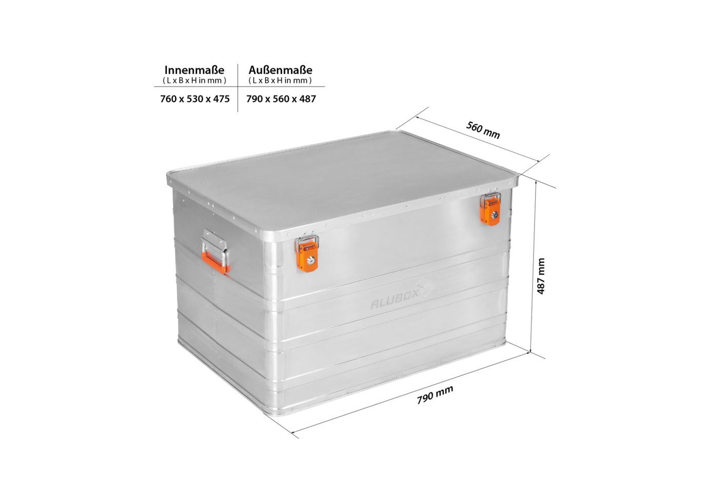 ALUBOX Aufbewahrungsbox Alukiste Transportbox Economy B-Serie (184 Liter) von ALUBOX