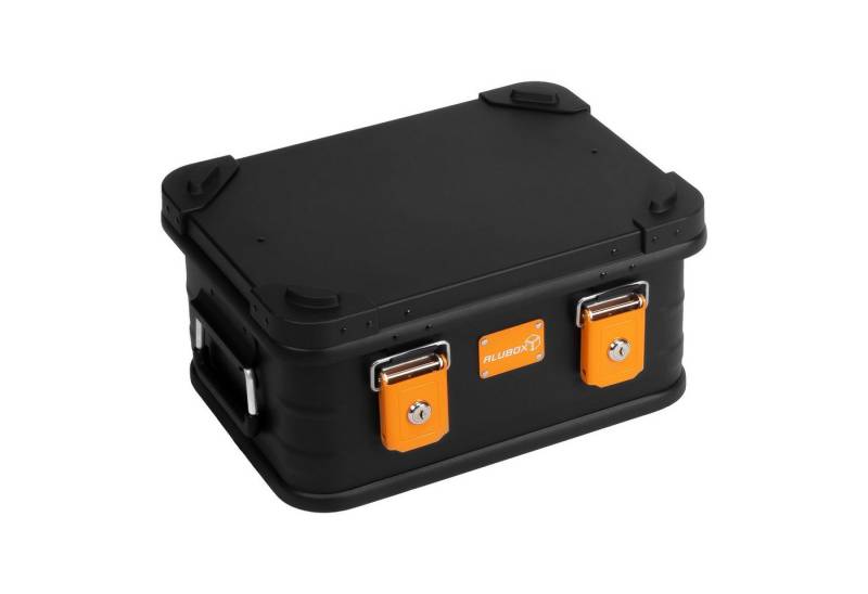 ALUBOX Aufbewahrungsbox mit Deckel Transportbox Premium E-Serie Black Edition (18 Liter), umlaufende Gummidichtung - integrierte Zylinderschlösser von ALUBOX