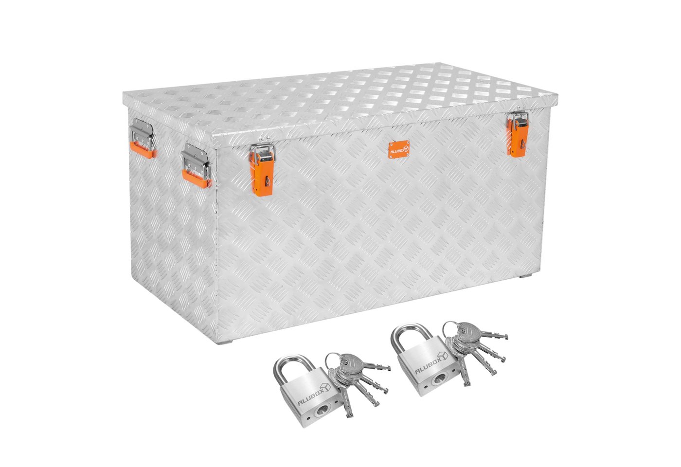 ALUBOX Werkzeugkoffer ALUBOX Riffelblech 37 L - 470 L + Vorhängeschlösser 40 MM von ALUBOX