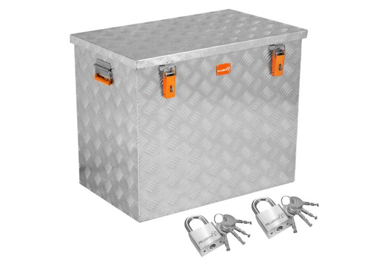 ALUBOX Aufbewahrungsbox aus massivem Riffelblech 37 L - 470 L + Vorhängeschlösser 40 MM von ALUBOX