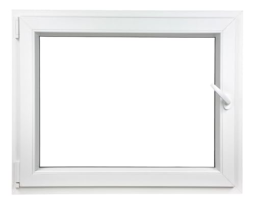 ALUCON Fenster 1000x900 mm – Kunststofffenster 100x90 cm – Flügelfenster Innen Weiß/Außen Weiß – DIN Links von ALUCON