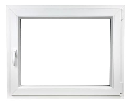 ALUCON Fenster 1000x900 mm – Kunststofffenster 100x90 cm – Flügelfenster Innen Weiß/Außen Weiß – DIN Rechts von ALUCON