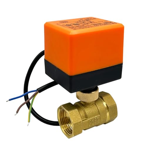 Elektrischer Kugelhahn mit Stellantrieb, DN15/DN20/DN25, 3-Draht-Steuerung, Messingkonstruktion (DN15 24VAC CR02) von ALUDCYYT