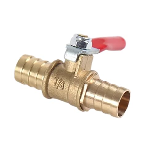 Messing-Kugelhahn, 6 mm - 12 mm Schlauchstutzen, Inline-Abschaltung für Wasser-, Öl-, Gas-, Kraftstoffleitungen (8 mm) von ALUDCYYT