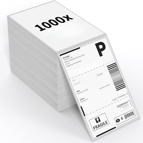 ALULU 1000 Blatt Versandaufkleber DHL Etiketten 4" x 6" (102mm×152 mm), Thermopapier Versandetiketten für Labeldrucker Wasserfester Etiketten Papier, BPA/BPS-frei Selbstklebend Versandetiketten von ALULU