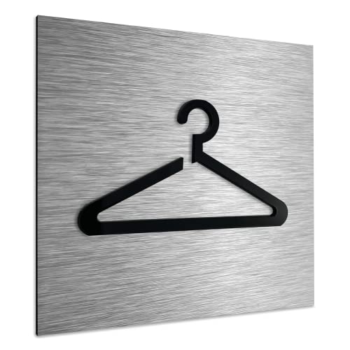 ALÚMADESIGNCO Garderobe Schild - Unisex Umkleide Schilder - Garderobenschild - Garderoben Zeichen - 120 x 120 mm von ALÚMADESIGNCO