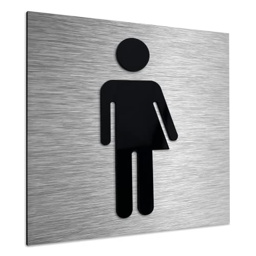 ALÚMADESIGNCO Genderneutrale Toilettenschild - Diverse Toiletten WC Schild - Toilette Divers Schilder - Toilettenschilder Mann Frau/Unisex Türschild - 120 x 120 mm von ALÚMADESIGNCO