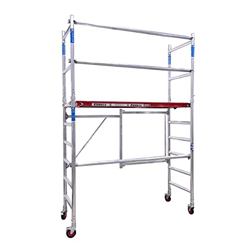 Alumexx FS 75 Klappgerüst (Red-Line) - Zimmergerust - Arbeitsgerüst - Baugerüst - Alu Gerüst - Roll Gerüst - Tragfähigkeit: 375 kg (Type A + B (4m Arbeitshöhe)) von Alumexx