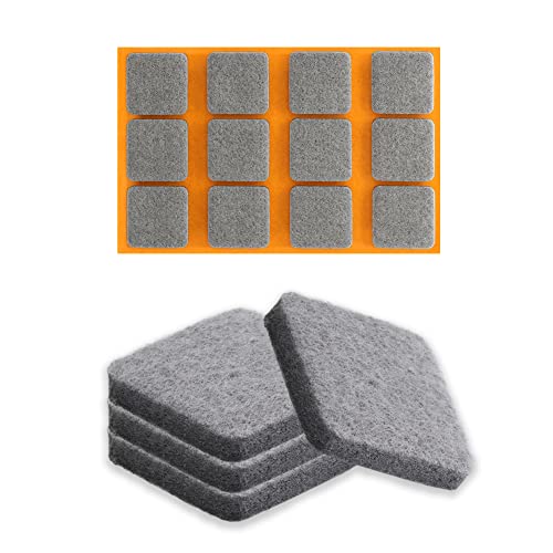 ALUSFERA Filzgleiter Set - Filzgleiter für Stühle und Möbelfüße - Filz Selbstklebend – Möbelgleiter - Effektiver Schutz für Möbel - Grau - Quadratisch - 28x28 mm - 12 Stück von ALUSFERA