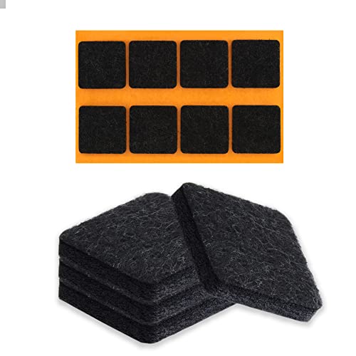 ALUSFERA Filzgleiter Set - Filzgleiter für Stühle und Möbelfüße - Filz Selbstklebend – Möbelgleiter - Effektiver Schutz für Möbel - Schwarz - Quadratisch - 34x34 mm - 8 Stück von ALUSFERA