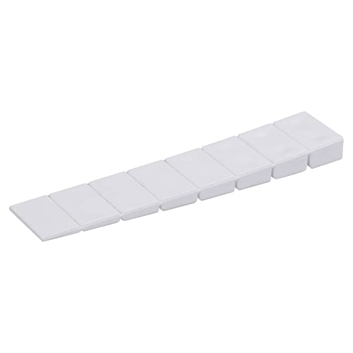 ALUSFERA Keile Kunststoff Set - Türstopper - Robust Keil 50 Stück - Unterlegkeile 20x100x8mm - Universall Kunststoffkeile - Möbelkeile Weiß Farbe - Keile mit 8 Regelungsebenen von ALUSFERA