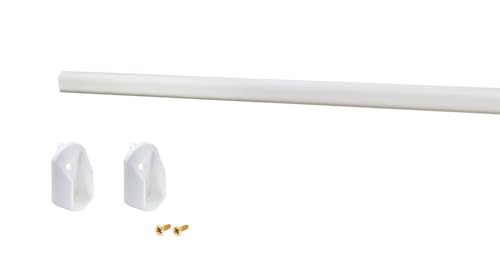 Alusfera Kleiderstange Schrank Rohr Länge 96 cm – Robuster Metallstab mit seitlichem Montagesystem - Garderobenstange aus Mettal mit Halterung von ALUSFERA