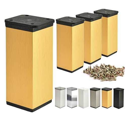 ALUSFERA Möbelfüße Verstellbar – 4er Set – Schrankfüsse mit Elegantes Design – Füße für Möbel 40 x 40 x 100 mm Einfache Montage mit Komplettem Schraubenset ALUSFERA Möbelfüße Verstellbar – 4er Set – Schrankfüsse mit Elegantes Design – Füße für Möbel 40 x 40 x 100 mm Einfache Montage mit Komplettem Schraubenset von ALUSFERA