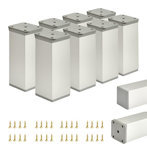 ALUSFERA Möbelfüße Verstellbar – 8er Set – Schrankfüsse mit Elegantes Design – Füße für Möbel 40 x 40 x 100 mm Einfache Montage mit Komplettem Schraubenset ALUSFERA Möbelfüße Verstellbar – 8er Set – Schrankfüsse mit Elegantes Design – Füße für Möbel 40 x 40 x 100 mm Einfache Montage mit Komplettem Schraubenset von ALUSFERA