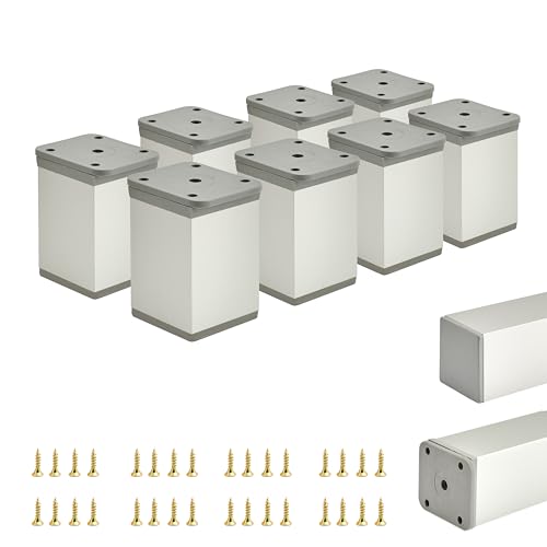 ALUSFERA Möbelfüße Verstellbar – 8er Set – Schrankfüsse mit Elegantes Design – Füße für Möbel 40 x 40 x 60 mm Einfache Montage mit Komplettem Schraubenset ALUSFERA Möbelfüße Verstellbar – 8er Set – Schrankfüsse mit Elegantes Design – Füße für Möbel 40 x 40 x 60 mm Einfache Montage mit Komplettem Schraubenset von ALUSFERA