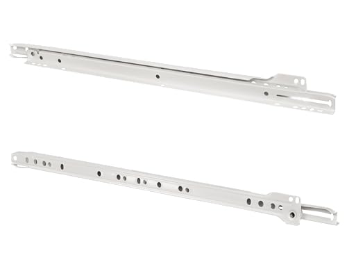 ALUSFERA Schubladenschienen Schwerlastauszug - Metall Schubladen Schienensystem - Weiß Schubladenauszug für Rollenführung bis zu 25 kg - 250 mm - 1 Paar (2er Set) von ALUSFERA