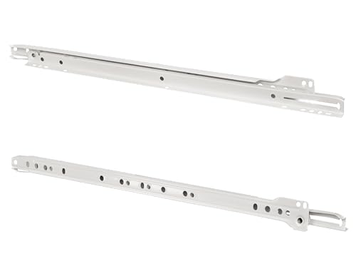ALUSFERA Schubladenschienen Schwerlastauszug - Metall Schubladen Schienensystem - Weiß Schubladenauszug für Rollenführung bis zu 25 kg - 400 mm - 2 Paar (4er Set) von ALUSFERA