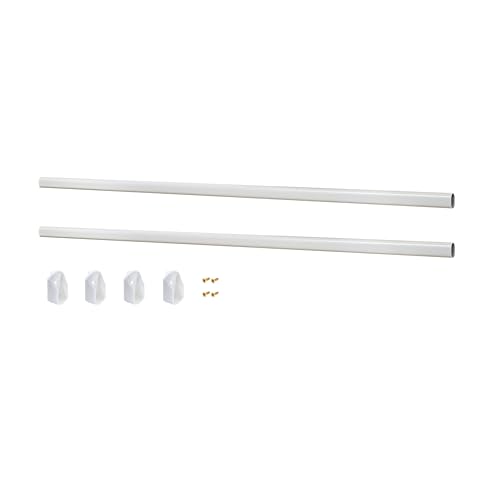 Alusfera Kleiderstange Schrank Rohr 2 Stück Länge 96 cm – Robuster Metallstab mit seitlichem Montagesystem - Garderobenstange aus Mettal mit Halterung von ALUSFERA