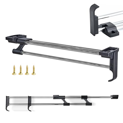 ALUSFERA Ausziehbare Kleiderstange - Kleiderbügelhalter Ausziehbar aus Metall - Schrankstange Verstellbar für Platzersparnis und bessere Zugänglichkeit von ALUSFERA