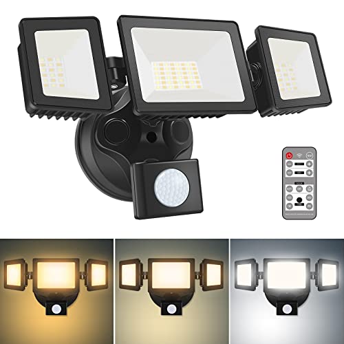 30W LED Strahler mit Bewegungsmelder 2400LM, Dimmbar IP65 Wasserdicht Aussenstrahler, 3000K Warmweiß-6500K Kaltweiß Auswählbar Flutlicht, Sicherheitslicht Außenlampe für Garage Garten Hof von ALUSSO LIGHTING